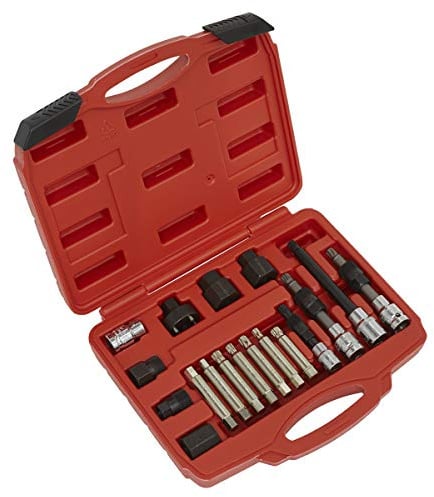 Sealey SX402 Alternator Freewheel Pulley Removal Set, 18 Pieces