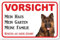 AdriLeo Schild - Vorsicht Langhaarschäferhund - Mein Haus - (20x30cm) / Achtung Hund Wachhund