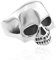 Autiga Totenkopf Ring Herren Damen Edelstahl Biker Skull Gothic Massiv Silber Schwarz Silber 55 - Ø 17,45 mm