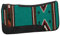 Weaver Equine Sattelunterlage für Pferde, konturiert, eingewebt, Wollmischung, Filz, stoßdämpfende Westernpad zum Schutz, türkisfarbenes Muster, ca. 78 x 82 cm