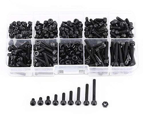 280 Stücke M3 Innensechskant schrauben Schrauben und Mutter Set, Schraube Schraubenmutter Sortiment Inklusive 4 mm/5 mm/6 mm/8 mm/10 mm/12 mm/16 mm/20mm/25mm