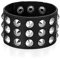Flongo Herrenarmband Männer Armband Lederarmband, groß breit Leder Armband Armreif Geflochten mit Nieten Schwarz für Männer Herren-Accessoires Rock Biker Größen verstellbar