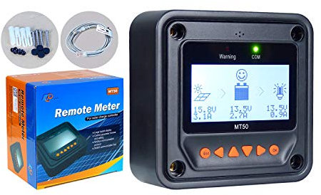 EPEVER MT50 Remote Meter für MPPT Solarladeregler 10A / 20A / 30A / 40A mit LCD-Display-Monitor und eingestellten Daten des Solarladereglers (MT50)
