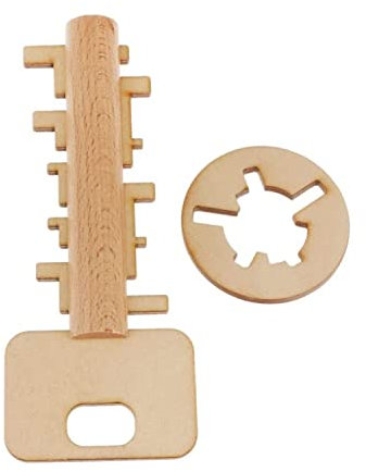 Inzopo Wooden Kongming Key and Lock Toy Chinese Puzzle Game Family Play Kid Gift