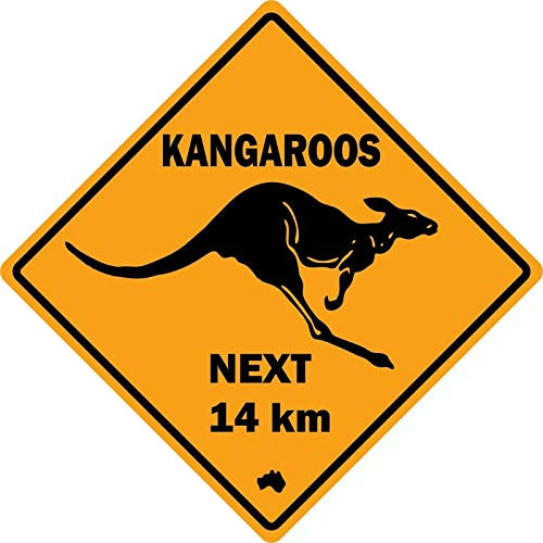 30,5 x 30,5 cm Metallschild Auto Straßenschild Australien Känguru Next Plate Warnschild