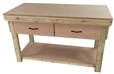Arbor Garden Solutions Wooden workbench 18mm MDF top with drawers industrial heavy-duty garage storage table (V.1) (5ft)