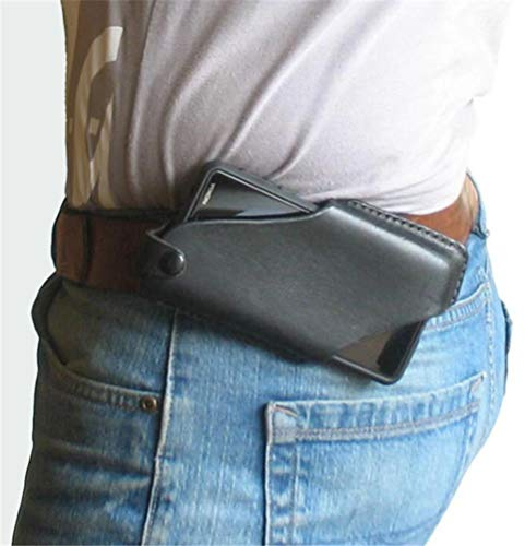 Breale Smartphone Belt Waist Bag, Universal Retro PU Leather Phone Holster Anti Lost Mobile Phone Case for 4.7-6.5 Inch Mobile Phone