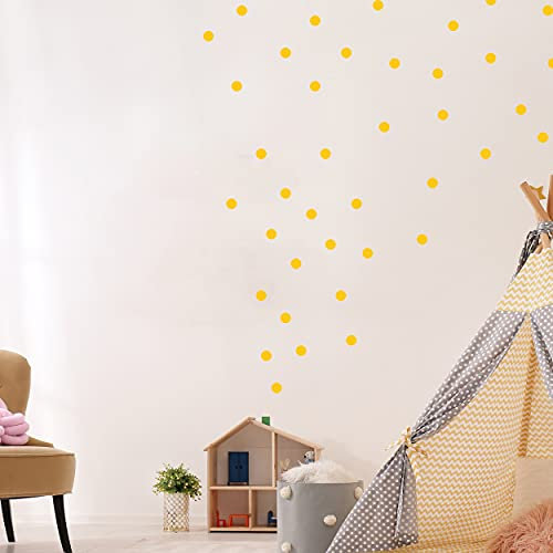 Punkte Set 108 Stück Wandtattoo für Babyzimmer V293 Aufkleber Sticker Kreis Wandaufkleber Kinderzimmer Punkte Dots Klebepunkte in verschiedenen Farben (Gelb)