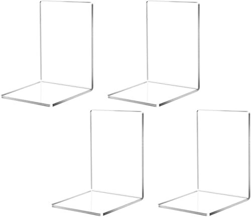 Serre Livre, 4 Pcs Acrylique Serre Livres, Serre-Livres Organiseur, Innovant Presse Livre Bloc Livre pour Enfants, Bureaux, Écoles, Salons, Librairie et Bibliothèque