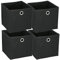 Murago - 4er Set Faltbox ca. 20x20x20 cm Schwarz - Aufbewahrungsboxen Klappbox faltbar Körbe Einschub Korb Stoff Regalkorb Organizer