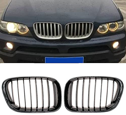HZYCKJ Front Gloss Black Single Slat Kidney Sport Grills Hood Grill für BMW E53 X5 1999 2000 2001 2002 2003 Car Styling