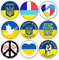 Buttons Ukraine Abzeichen Brosche, 10PCS Ukrainischer Pin, Solidaritäts Ansteckbuttons Ukraine Flagge Brosche aus Metall für Männer Frauen (4.4cm)