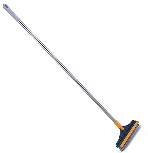 GIMOCOOL Floor Scrub Brush With 120° Rotating Head and Long Handle - Grout Cleaner, Hard Bristle Scrubber for Bath Tub, Floor Tile, Kitchen, Bathroom, Livingroom