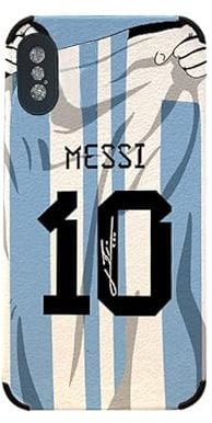 Slrioks Messi Jersey Phone Case Soccer Case for iPhone 14 13 12 11 Pro Max Plus Mini Xr Xs X 7 8 6 Thin Leather Silicone Shockproof