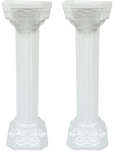 Happyyami 2 piezas pilares romanos columnas de plástico de la boda columnas decorativas pilar romano columna griega columna romana antigua para la decoración de la boda del jardín