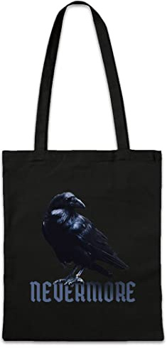 Urban Backwoods Nevermore Raven Hipster Bag Beutel Stofftasche Einkaufstasche