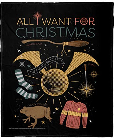Northwest Harry Potter Silk Touch Überwurfdecke, 127 x 152,4 cm, All I Want for Christmas