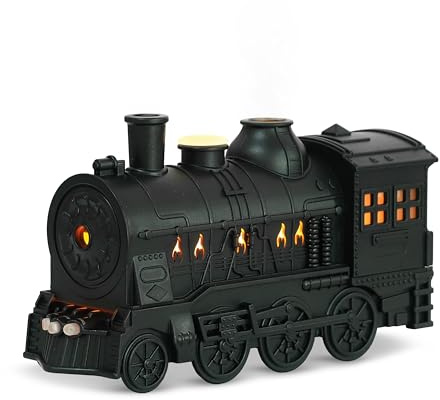 Well Being Misting Train Humidifier & Diffuser Colour Transitioning LED Lights | USB Powered ABS 300 ml Capacity Locomotive with Remote Control