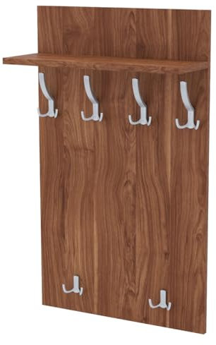 AKKE Garderobenpaneel Wandgarderobe Mit Ablage Wandpaneel Garderobe PVC Maxi Anthrazit 120cm x 60 cm
