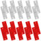 JNNJ 20Pcs LKW Eckig Reflektoren, Bohren Selbstklebende Reflektoren, Sicherheitswarnung Rückstrahler Universal für Auto Anhänger Motorrad Wohnwagen Van