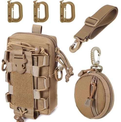 MUCHER Molle Tasche Taktisch Umhängetasche Molle Flaschen Halter Haltbares Multifunktional Gürtel Taschen mit Schultergurt und 3 Haken für Outdoor Wandern Jagdcamping Training