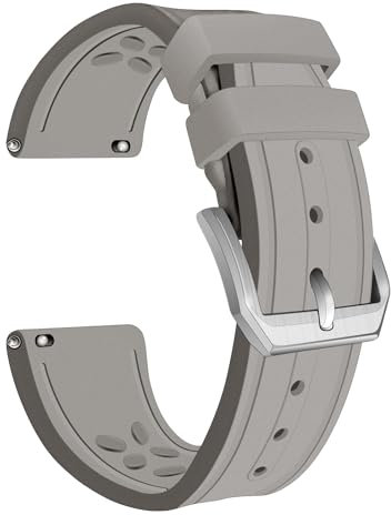 Korlexchi Uhrenarmband aus Fluorkautschuk für Herren Kompatibel Mit IWC Armband Für Big Pilot Uhren Bänder Für Portofino Armbänder Für Portugieser Für TOP GUN 20mm 21 22mm (21 mm, Grau)