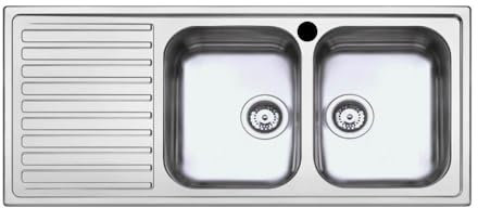 Fregadero con doble seno y escurridor izquierdo 116x50 cm - Samet SAXT3
