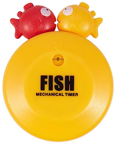 TsoLay Nette Karikatur Luft Blasen Fisch Timer Mechanisches Uhrwerk Kreative Haupt Kueche Backen Anzeigen Timer Artefakt Gelb