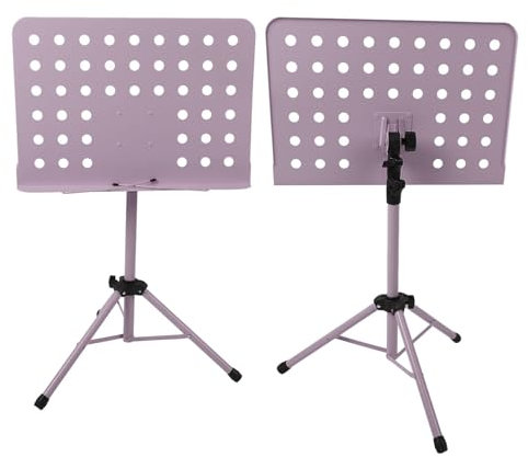 Tragbarer und Stabiler Notenständer, Höhenverstellbar, Rutschfeste Füße, Geeignet für Gitarre, Violine und Mehr, Leicht und Kompakt, Ideal für Musiker und Studenten (Lila)