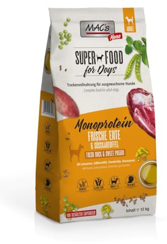 Mac's Dog Trockenfutter für Hunde Monoprothese, Ente und Süßkartoffel, 12 kg