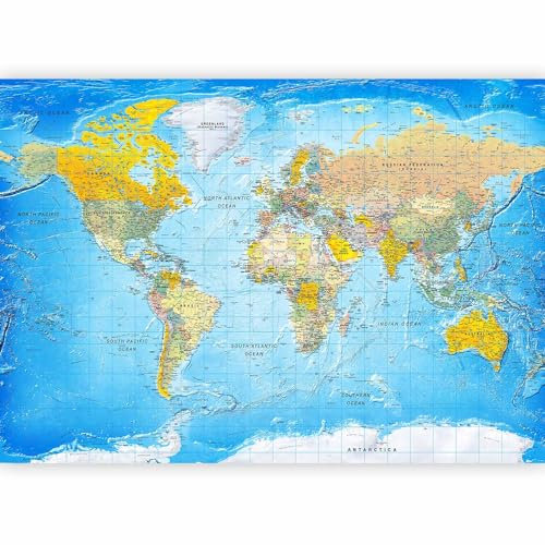 murando World map Photo Wallpaper 490x350 Peel and Stick Self-Adhesive Foil Print Wall Mural k-A-0109-a-a