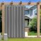 KUZRZNH Outdoor Vorhang Blickdicht Wasserdicht Wetterfest Blackout Outdoorvorhänge mit ösen, Sichtschutz Sonnenschutz Gardine/Vorhänge for Patio Balkon Pavillon,Grau,1 Stück|355x213CM(BxH)