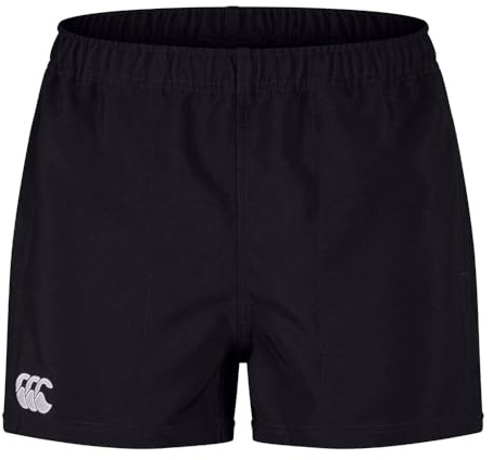 Canterbury Men's Players Drill Shorts | Rugby Shorts | CCC Logo Gym Shorts, Black, XL