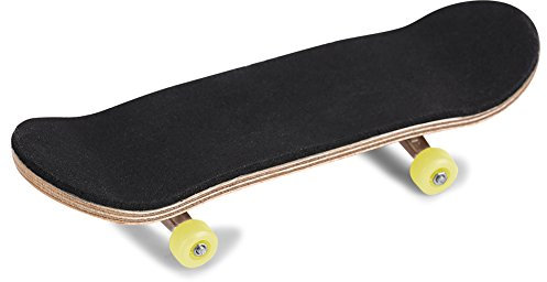 flexman DIY Fingerboard Komplette Holz Pro Set, 3,78X1,1 Ahornholz Legierung Fingerboard Finger Skateboards mit Pro Trucks CNC Lager Räder Schaumstoff Griff Band (Gelb)