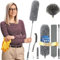 Feather Duster,Dusters For Cleaning Extendable,With30-245cm Pole Telescopic Cobweb Brush Grey7Pcs