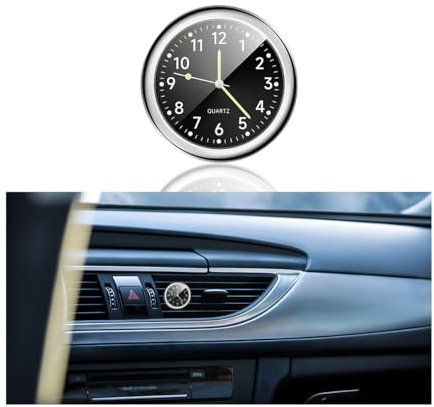 CGEAMDY Auto-Uhr, Fahrzeug Armaturenbrett Uhr, Quartz Uhr Für Armaturenbretts Kleine Home Decor Innendekoration (Schwarz)