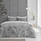 Lions King Size Duvet Cover with Fitted Sheet and Pillowcase - 4 Piece Complete Bedding Sets Reversible Grey Floral Rose Printed Poly Cotton Quilt Covers Bed, Girls Women