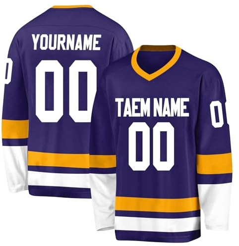 Eishockey-Trikot, Hip-Hop, personalisierbar, bedruckt, V-Ausschnitt, lange Ärmel, Hockey-Trikot, individuelles Geschenk für Männer, Frauen, Jugendliche