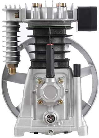 Tête de pompe à compresseur d'air, 3 HP - Tête de pompe à compresseur d'air à deux cylindres - 2200 W - Pompe de compresseur d'air en aluminium avec silencieux de filtre à air