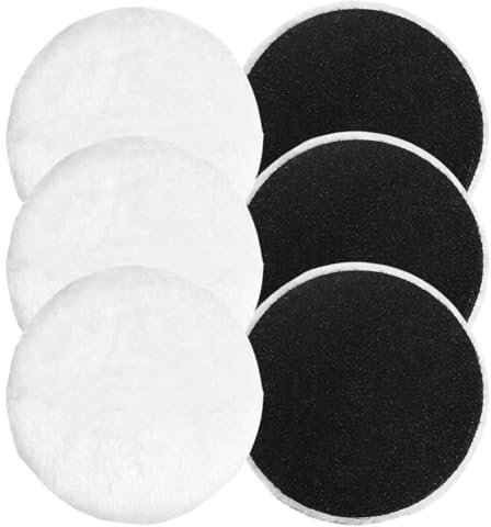 6 PCS Polierpads 125mm Wolle, Polierscheibe 125mm,Polierpad Kompatibel mit Bosch Exzenterschleifer,Polierpads Effektives Entfernen von Kratzern und Rost,für Auto,Autoscheinwerfer,Korkböden Usw
