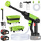 Idropulitrice a Batteria Ugello 6 in 1, 30 Bar Idropulitrice Portatile con 2 ×6000mAh Batteries, Serbatoio Dell'acqua Pieghevole da 22L, Caricatore e Tubo da 5 m, per Auto, Giardino e Esterni