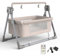 Elektrische Babywiege, Beistellbett, Schaukelbett, Verstellbare Wiegenbetten, Zusammenklappbare Schaukelwiege, Verstellbares Beistellbett mit Moskitonetz, Aufbewahrungstasche, Tragbares Babybett,Khaki