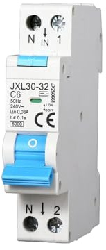 gloca Interruttore Magnetotermico Differenziale 1P+N 6A 30mA 220V 6KA 1 Modulo DIN C6