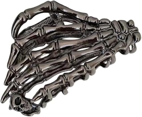 1 fermaglio per capelli in metallo a forma di mano di scheletro, clip per capelli in lega a forma di mano fantasma, stile punk a forma di teschio in metallo, accessori per capelli, per cosplay, feste