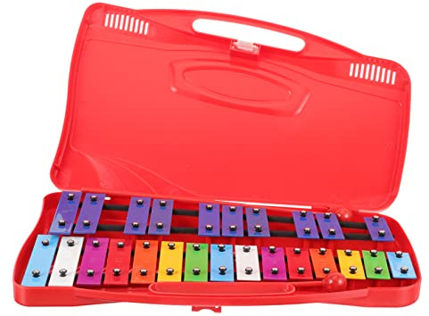 HANABASS Xylophon Töne Aluminium Glockenspiel Pädagogisches Schlaginstrument für Junge Mädchen Ab Monaten zur Musikalischen Früherziehung und Feinmotorikförderung