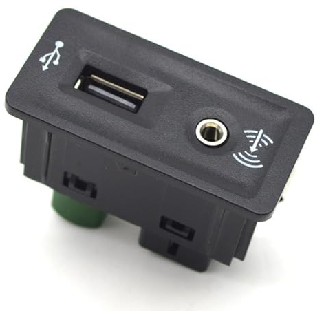 UTTASU Car USB AUX Switch Socket Interface 5Q0035726E for MEDIA Module Adapter For CarPlay Connector For Golf 7 MK7 For Passat B8 Black