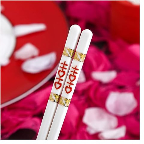 juego de palillos, Palillos Chinos Porcelana China, De Blanca Caja Regalo Premium, Reutilizables 5 Pares Sushi Japonés-24cm A(D)