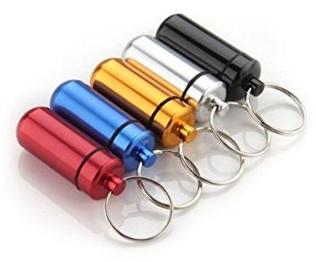 Big Bargain Aluminum Pill Box Case Bottle Holder Container Keychain