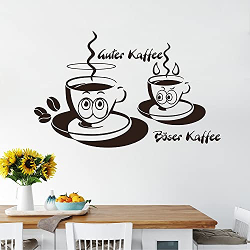 Sunnywall Wandtattoo Motiv 2 guter Kaffee/böser Kaffee Küche Ted Tasse Größe: Größe 1