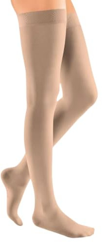 mediven elegance CCL1 AG Schenkelstrümpfe mit Flächenhaftband Rose (FBR) I beige